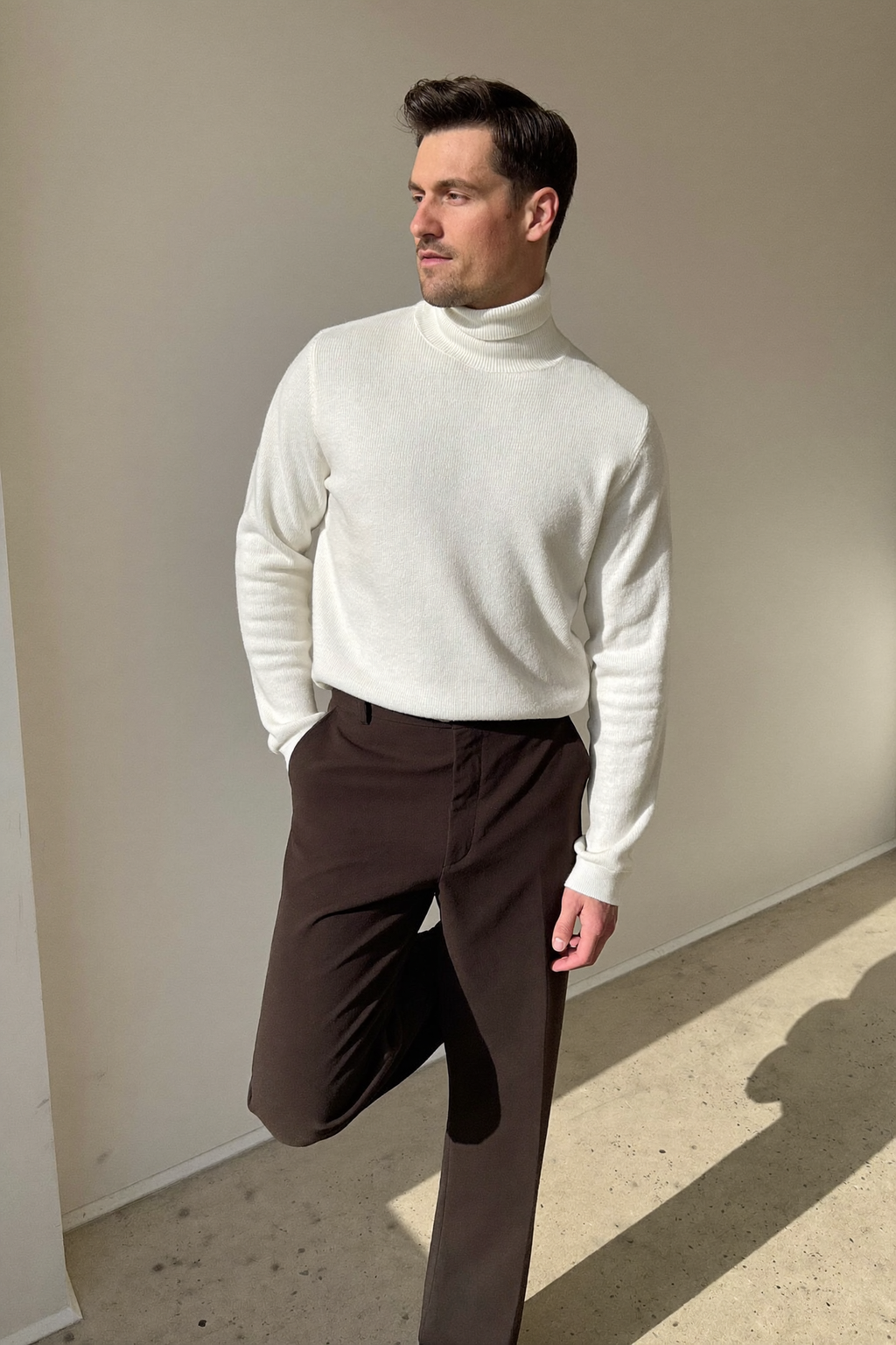 Turtleneck-genser — Hvit, gate